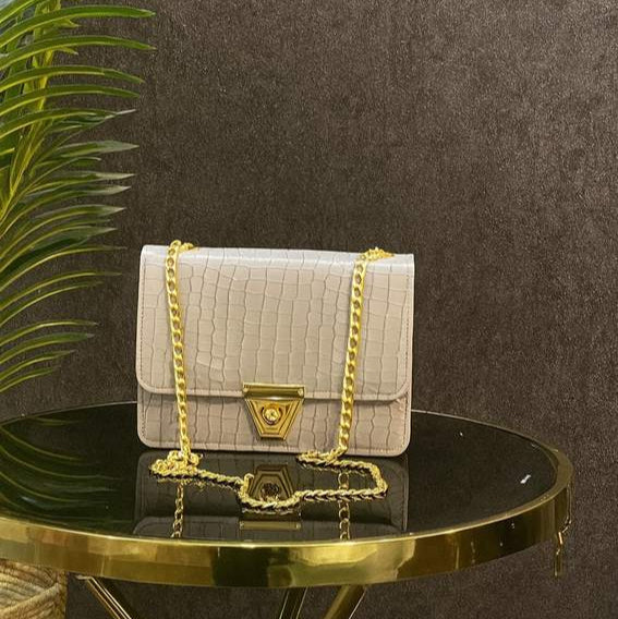 Croc Texture Crossbody - Grey
