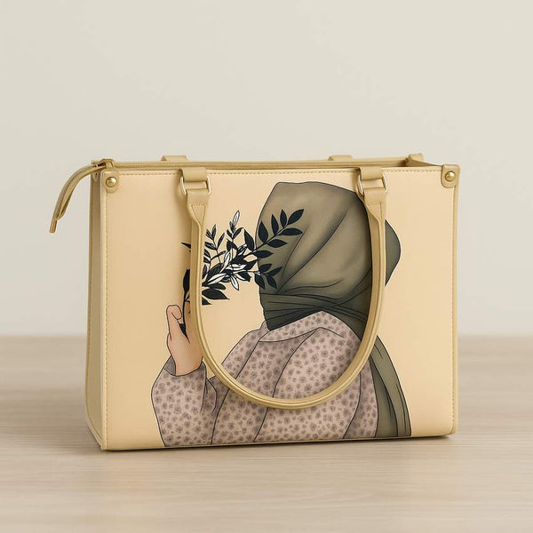 Hijab Girl Tote Bag - Beige