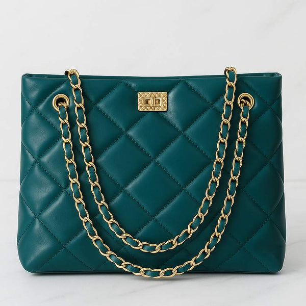 Elan Quilted Premium Bag - Turquoise Green