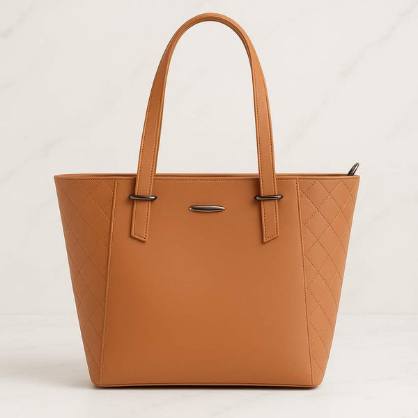 The Signature Quilted Tote - Caramel