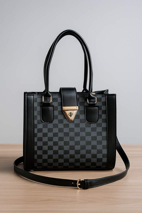 Verona Checkered Bag - Black