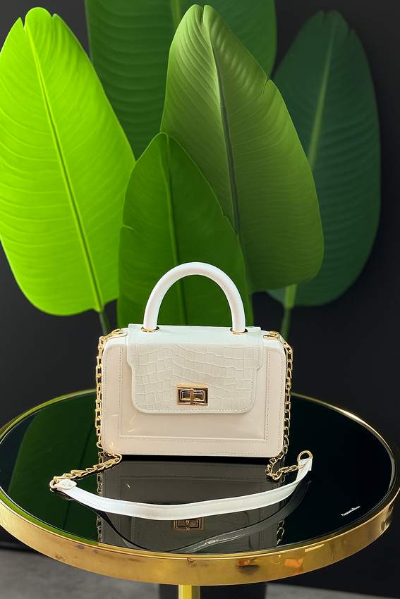 Monarch Crocodile Exclusive Handbag - White