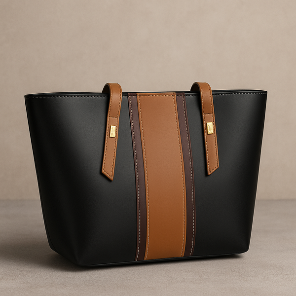 Noir Edge Structured Tote - Black