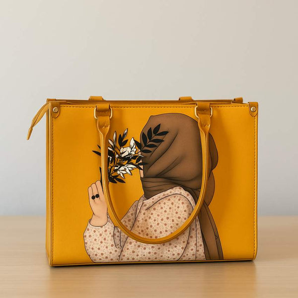 Hijab Girl Tote Bag - Mustard yellow