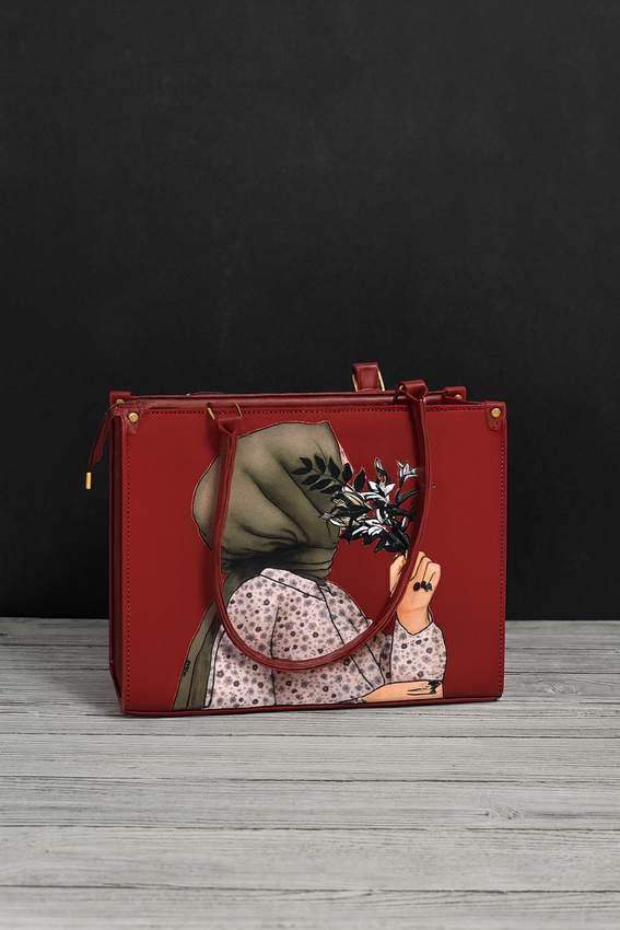 Hijab Girl Tote Bag - Red