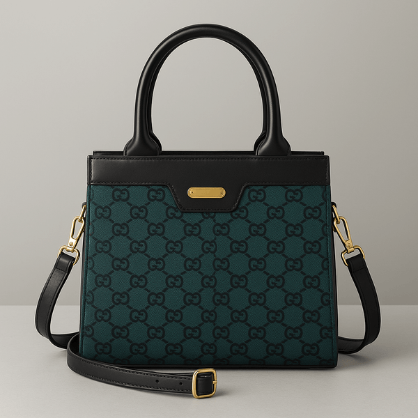 The Urban Classic Tote - Emerald Green and Black